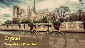  Presentation with paris - PPT layouts featuring the seine river vintage background and a tawny brown colored foreground