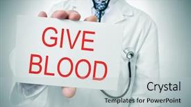  Presentation with blood hemostasis - Colorful slides enhanced with the sentence give blood backdrop and a light gray colored foreground