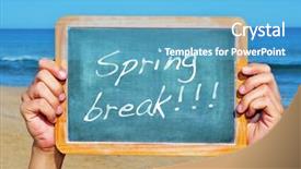  Presentation with spring break - Colorful theme enhanced with the sentence spring break backdrop and a teal colored foreground