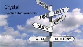  Presentation with arrows - Cool new PPT theme with the seven deadly sin backdrop and a teal colored foreground