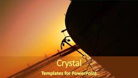  Presentation with ship anchor - PPT theme consisting of the ship and anchor background and a tawny brown colored foreground