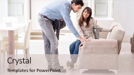  Presentation with married - Amazing presentation theme having the shop choosing furniture backdrop and a lemonade colored foreground