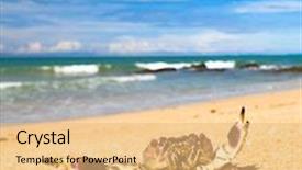  Presentation with alien - PPT layouts with the shore alien creature background and a coral colored foreground