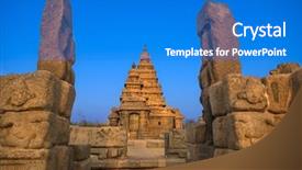  Presentation with shiva - Beautiful slide deck featuring the shore of bay backdrop and a cobalt blue colored foreground