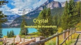  Presentation with rocky shore - Slide set with the shore of lake background and a tawny brown colored foreground