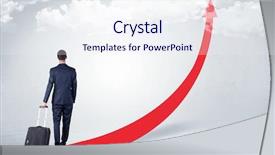  Presentation with red carpet - Slides with the skies with luggage background and a sky blue colored foreground