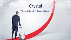  Presentation with red carpet - PPT layouts having the skies with luggage background and a sky blue colored foreground