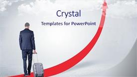  Presentation with skies - Audience pleasing PPT layouts consisting of the skies with luggage backdrop and a sky blue colored foreground