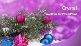  Presentation with purple green - PPT layouts having the snow on purple background and a purple colored foreground