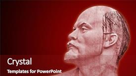  Presentation with soviet - Slide deck featuring the soviet leader lenin background and a tawny brown colored foreground