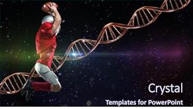  Presentation with green lights - PPT theme having the space with dna background and a wine colored foreground