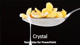  Presentation with corn flakes - Amazing slides having the spoon with milk backdrop and a  colored foreground