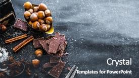  Presentation with coffee chocolate - Colorful PPT theme enhanced with the spoons and chocolate backdrop and a dark gray colored foreground