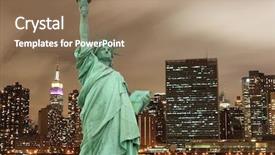  Presentation with liberty - Colorful slide set enhanced with the statue of liberty backdrop and a coral colored foreground