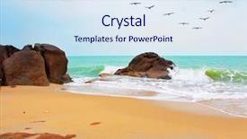  Presentation with flood - Cool new PPT theme with the storm the beach of koh samui and scenic rock after the flood and storm backdrop and a sky blue colored foreground