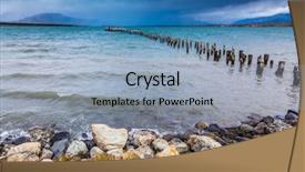  Presentation with strait - Audience pleasing PPT theme consisting of the strait of magellan backdrop and a light blue colored foreground