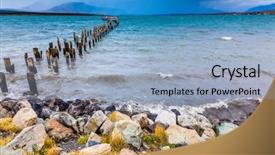  Presentation with strait - Colorful PPT layouts enhanced with the strait of magellan backdrop and a light blue colored foreground