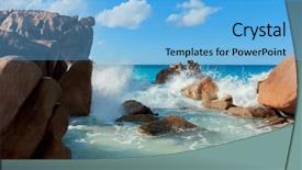  Presentation with sea sun - Cool new slide set with the sun sunlit sea foam backdrop and a light blue colored foreground