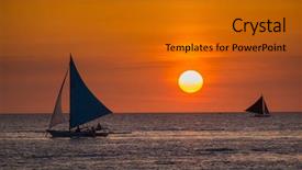  Presentation with sunset sailing - Audience pleasing presentation theme consisting of the sunset at boracay backdrop and a gold colored foreground