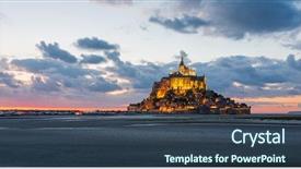  Presentation with saint - Amazing PPT layouts having the sunset light normandy backdrop and a tawny brown colored foreground