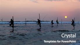  Presentation with sri lanka - Audience pleasing PPT theme consisting of the sunset near gall backdrop and a  colored foreground