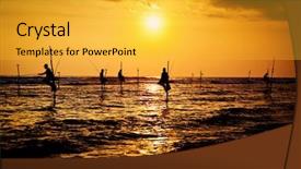  Presentation with sri lanka temples - Presentation consisting of the sunset near gall background and a yellow colored foreground