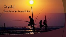  Presentation with sri lanka - Slide deck having the sunset near gall background and a  colored foreground