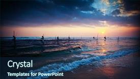  Presentation with sri lanka - Presentation design featuring the sunset near gall background and a  colored foreground