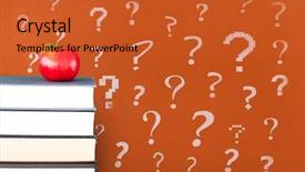  Presentation with question marks - Presentation design featuring the table against orange background and a red colored foreground