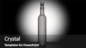  Presentation with out line of glass bottle - PPT theme featuring 3d 700 ml glass bottle background and a dark gray colored foreground