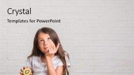  Presentation with kiwi - Amazing slide deck having the table eating kiwi backdrop and a light gray colored foreground