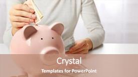  Presentation with saving - Audience pleasing slide deck consisting of the table financial saving backdrop and a coral colored foreground