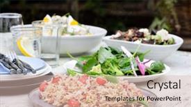  Presentation with brown rice - Colorful slide deck enhanced with the table green leafy backdrop and a lemonade colored foreground