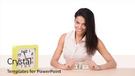  Presentation with cash - Presentation with the table with clock background and a lemonade colored foreground
