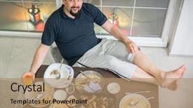  Presentation with iftar - Slides with the table with food background and a  colored foreground