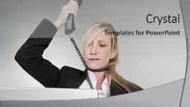  Presentation with disaster - Amazing slide deck having the telephone and computer backdrop and a light gray colored foreground