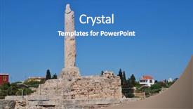  Presentation with greek column - Slide deck featuring the temple of apollo background and a teal colored foreground