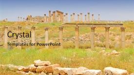  Presentation with greek columns - Colorful presentation theme enhanced with the temple of artemi backdrop and a yellow colored foreground