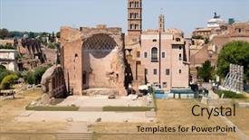  Presentation with venus - Colorful PPT theme enhanced with the temple of venus backdrop and a coral colored foreground