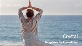  Presentation with qigong - Presentation theme enhanced with the terrace practicing qigong background and a light blue colored foreground