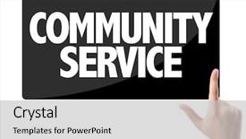  Presentation with community service - Presentation design consisting of the text community service background and a light gray colored foreground
