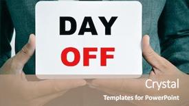  Presentation with signboard - Cool new PPT layouts with absent - young businessman showing a signboard backdrop and a coral colored foreground