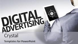  Presentation with digital image - Presentation having the text digital advertising background and a  colored foreground