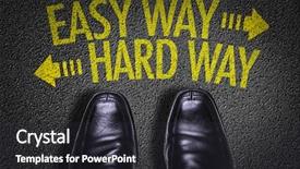  Presentation with team business top view - Presentation theme enhanced with top view of business shoes background and a dark gray colored foreground