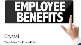  Presentation with employee benefit - Presentation theme enhanced with the text employee benefit background and a white colored foreground