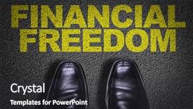  Presentation with risk management top view - Colorful slide set enhanced with the text financial free backdrop and a dark gray colored foreground