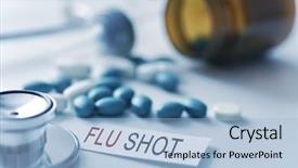  Presentation with syringe - Slides enhanced with the text flu shot background and a light blue colored foreground