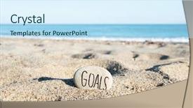 Presentation with goals - Colorful slide deck enhanced with the text goals handwritten backdrop and a cool aqua colored foreground