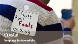  Presentation with tape - Amazing slide set having the text happy april backdrop and a gray colored foreground