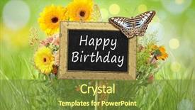  Presentation with happy image - Theme consisting of the text happy birthday background and a  colored foreground
